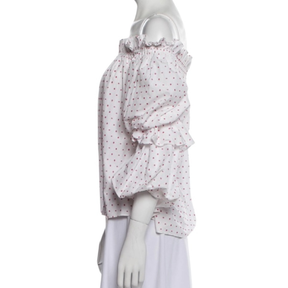 Caroline Constas Gia Ruffled Red Dot Top Intermix - Picture 8 of 11